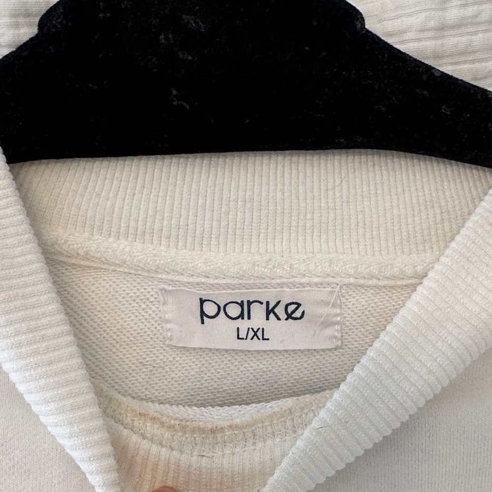 Parke Pre Shrunk Mock Neck Cropped Flag Sweatshirt - Picture 4 of 6